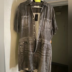 rag & bone Charcoal Denim Mini Dress